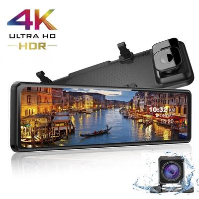 Καταγραφικό Καθρέφτης Αυτοκινήτου 12" 4K+1080P Διπλής Εγγραφής με WIFI