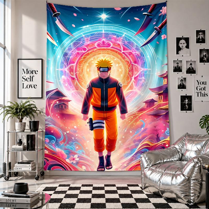 Wall TapestryNaruto Uzumaki Art Hanging Cloth Decorative Background Cover for Room Decoration