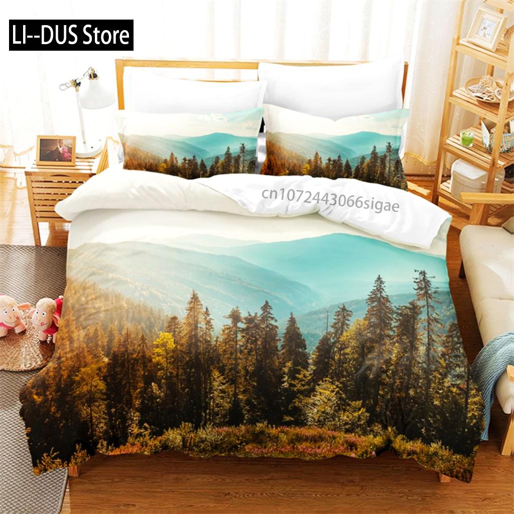 Comforter Natural Scenery Bedding Set 3D Bedding Digital Printing Queen Size Bedding Set Fashion Design