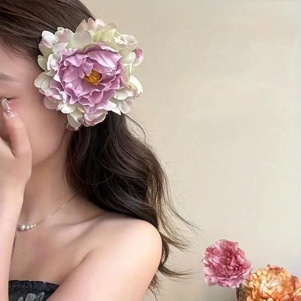 14cm Brooch Pin Simulation Girl Hairpins Fashion Flower Hair Clip  For Beach Vacation
