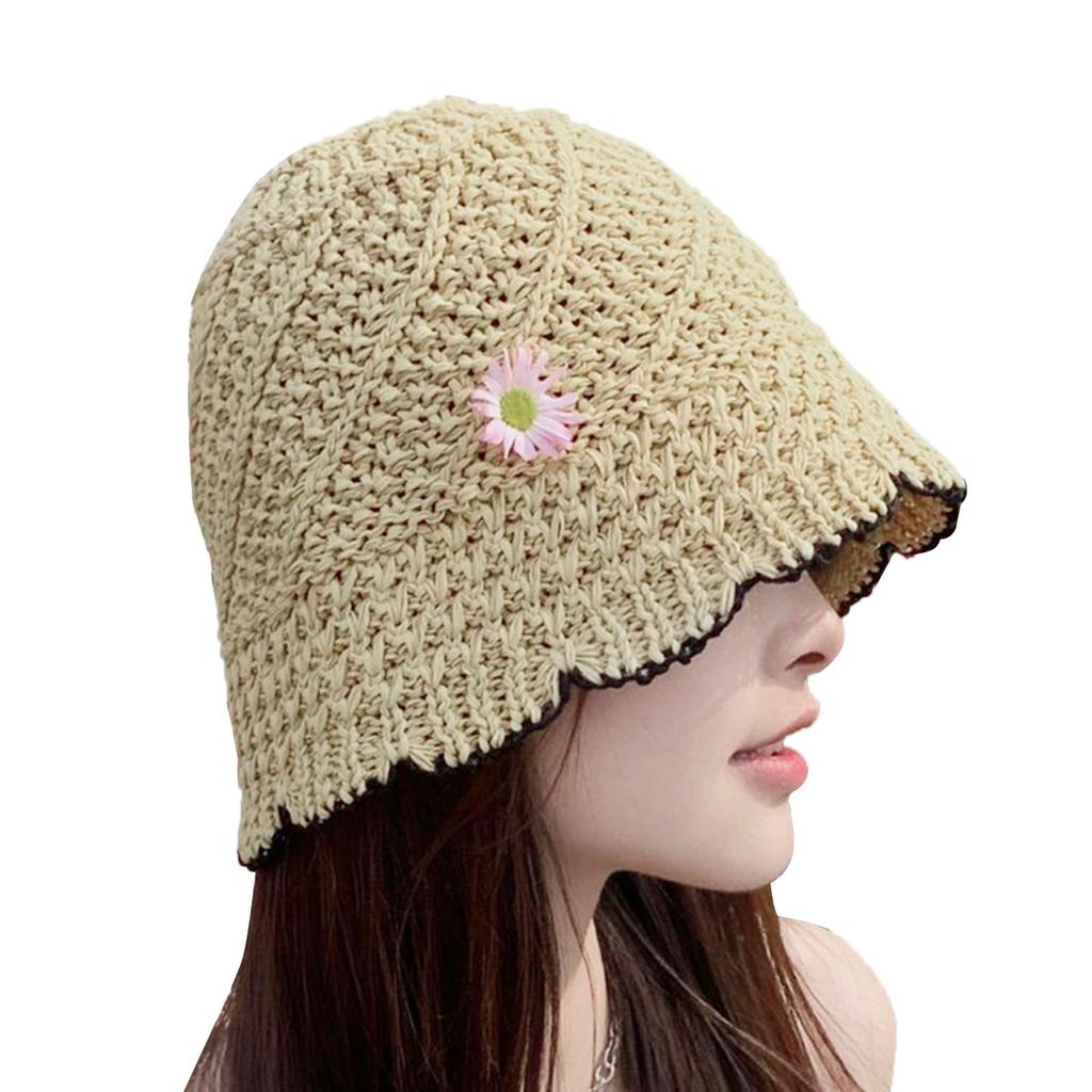 Knit Bucket Hat for Womens Handmade Foldable Floppy Fisherman Hat Knit Hat Fashion Cute Vintage and Casual