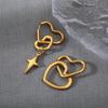 1 Pair of Creative Heart Quadrangle Irregular Ladies Hanging Ear Daily Party Jewelry