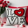 Pillow Valentine's Day Pillow Cover Red Love Bedside Pillow Sofa Cushion Cover