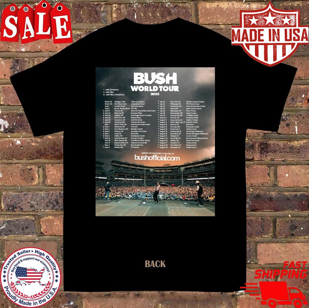 Bush Band World Tour 2025 Black T Shirt  Unisex T-Shirt S
