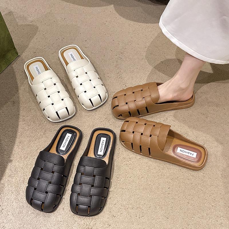 Baotou Half Slippers Women's Summer Wear New with Skirt Soft-soled Single Shoes One Pedal Women's Cool Slippers