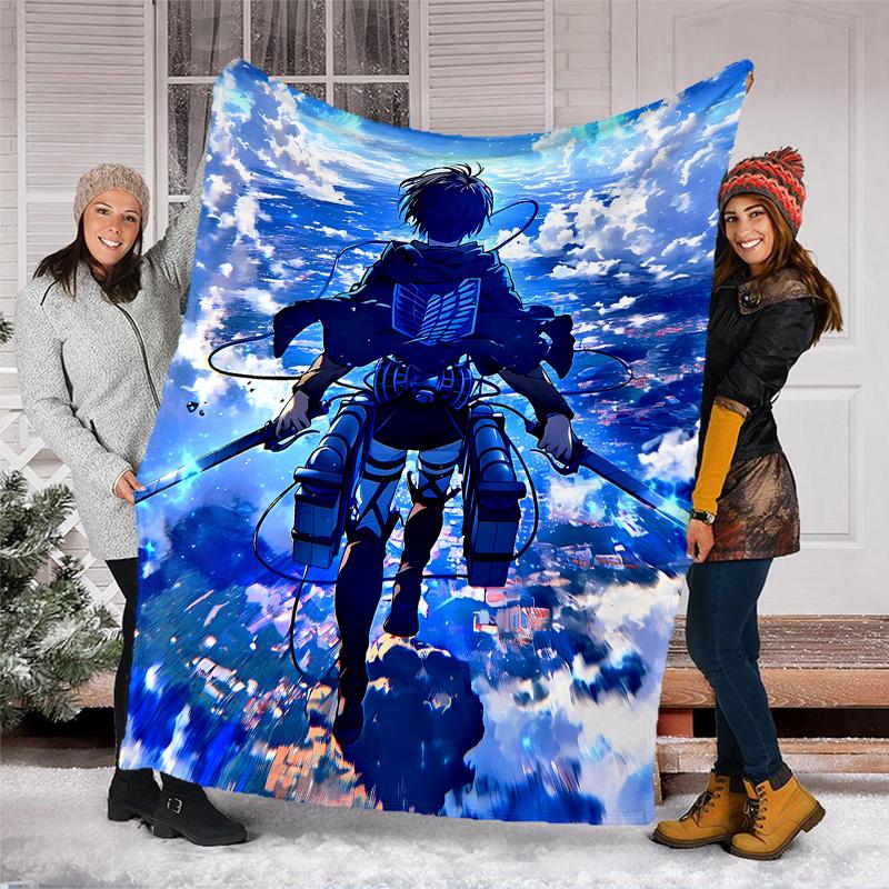 Attack on Titan3 printed throw blanket—lightweight,soft,warm;versatile blanket for all seasons—perfect as &air-conditioning throw,nap blanket