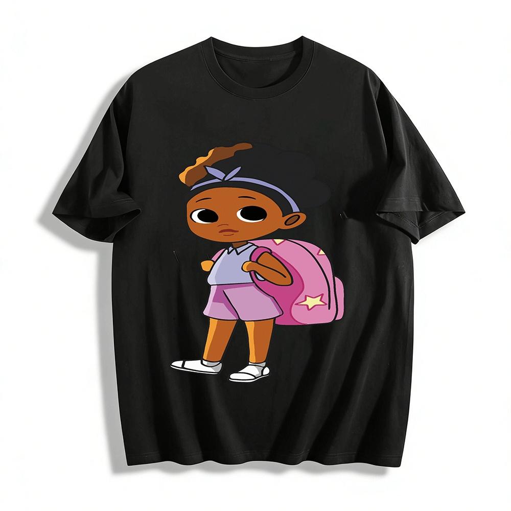 Cute Star Backpack Girl Print Casual Kids  Top Pure cotton T-shirt XXS