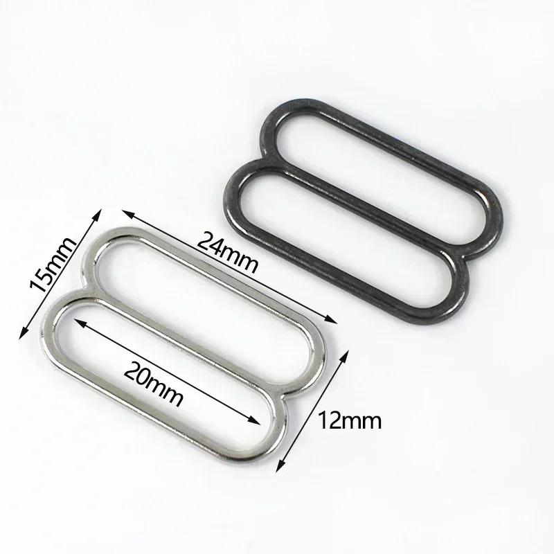 10/20/30Pcs Meetee Metal Tri-Glide Rings Buckles 6-50mm Bra Strap Adjust Clasp 8-shaped Ring Hook Garment Hardware Accessories