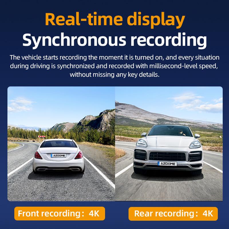 4K Dual Dash Cam with Mobile Phone Link & Parking Monitor
