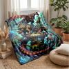 Fantasy Dinosaur Gathering Theme Blanket Lightweight Warm Flannel Blanket Decorative Throw Blanket for Home Decoration