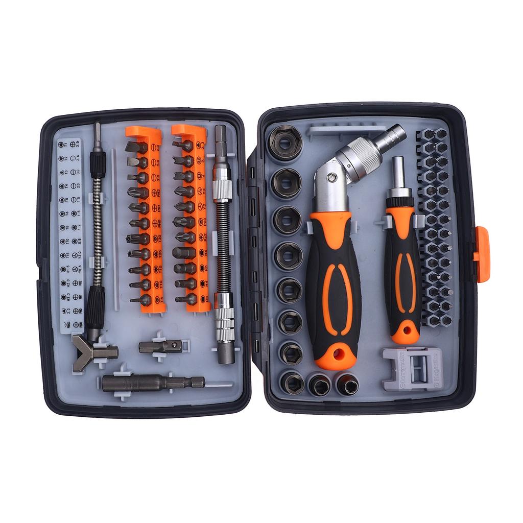 68 in 1 Ratchet Screwdriver Set CR V Steel Rotatable Ratchet Handle Extend Rod Multifunctional