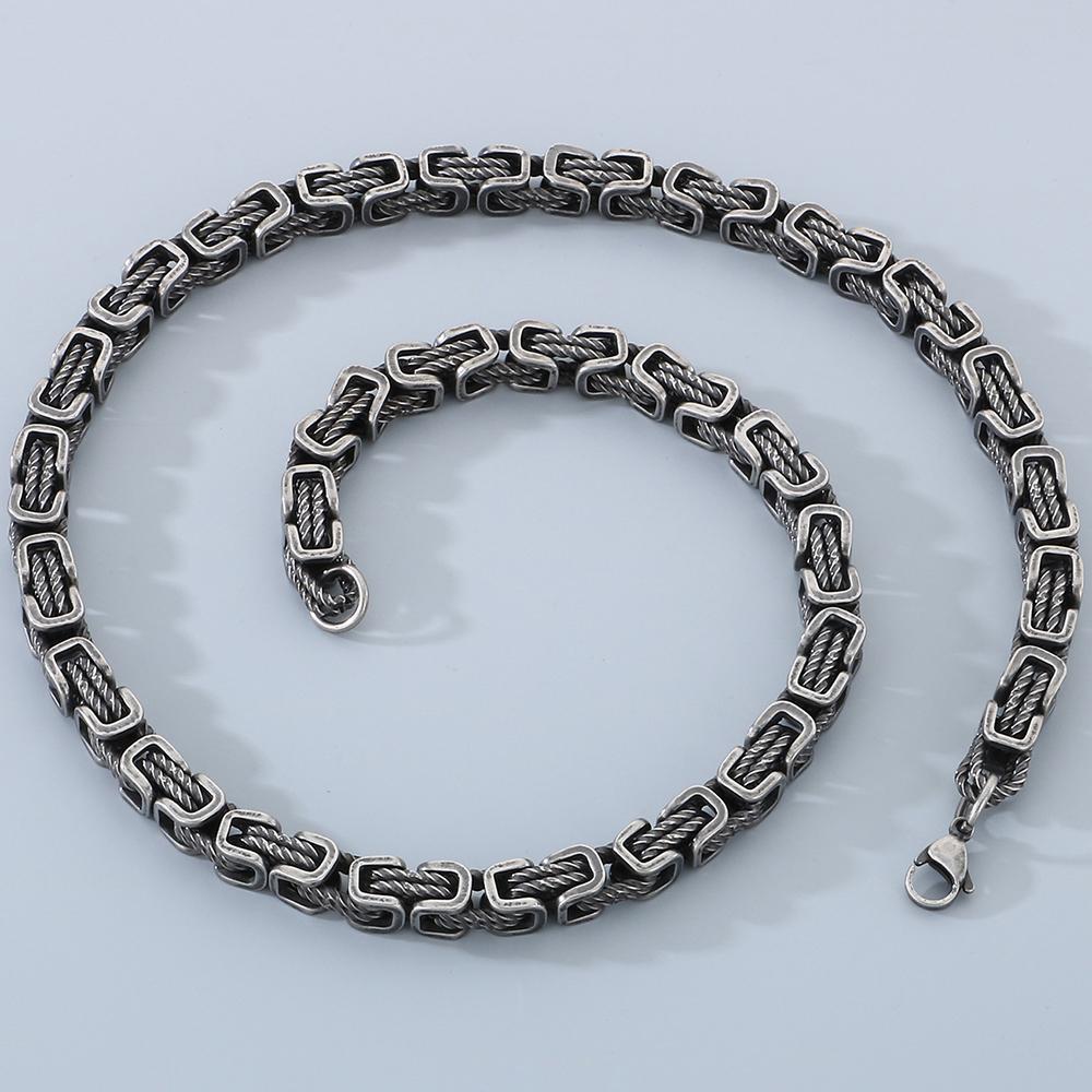 

Чоловіче намисто з крученого ланцюга з нержавіючої сталі завширшки 8 мм і довжиною 60 см. Класичне чоловіче ювелірний аксесуар на шию, доступні 4 кольори 60CM