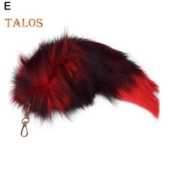 Fuskrävsvans Nyckelring Hänge Handgjord Fuskpäls Svans Cosplay Renässans Furry Svans Handväsketillbehör