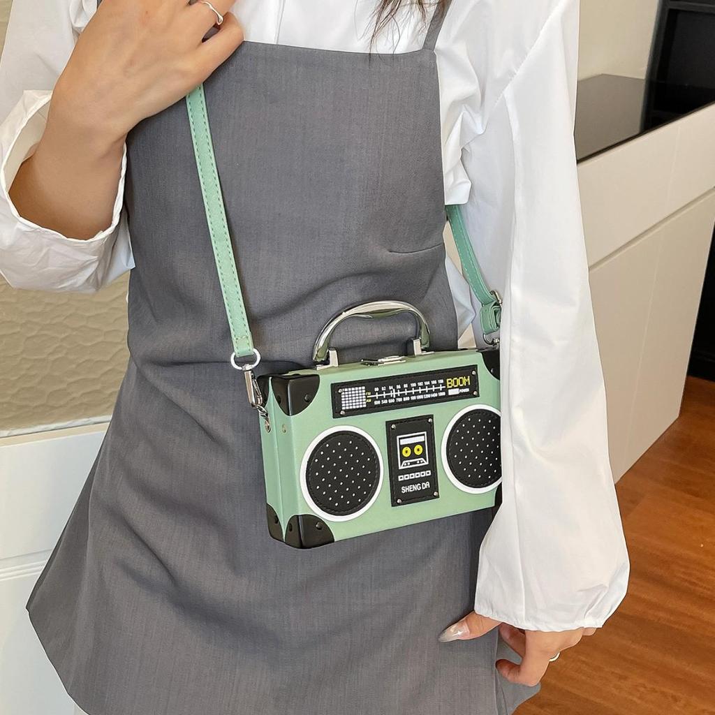 Women's Creative Radio Style Crossbody Bag - Trendy Small Square Phone Bag