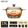 VISIONS Corning Amber Glass Stew Pot