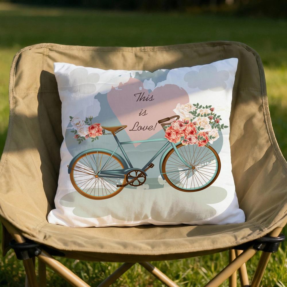 Country Flower Bicycle Cushion Cover Soft Reversible  Durable Pillow Cover  MultiScene Use for Home  Car Daily Comfort