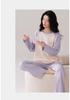 Pure Cotton Women's Long Sleeve Pajamas Set for Spring, Autumn, Winter 2026 - Solid Color Pullover for Home or Outdoors