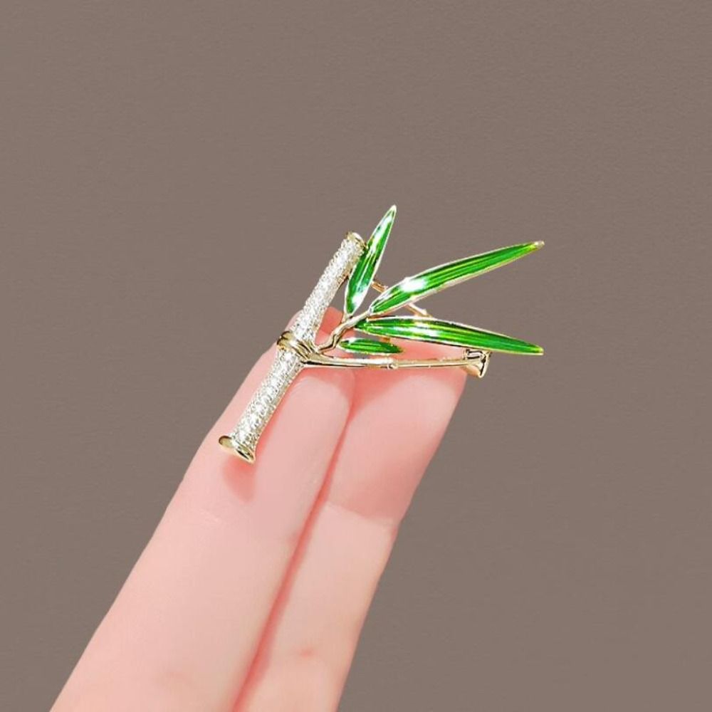 

Zinc Zinc Alloy Bamboo Shape Brooch Green/silver/gold Cartoon Women