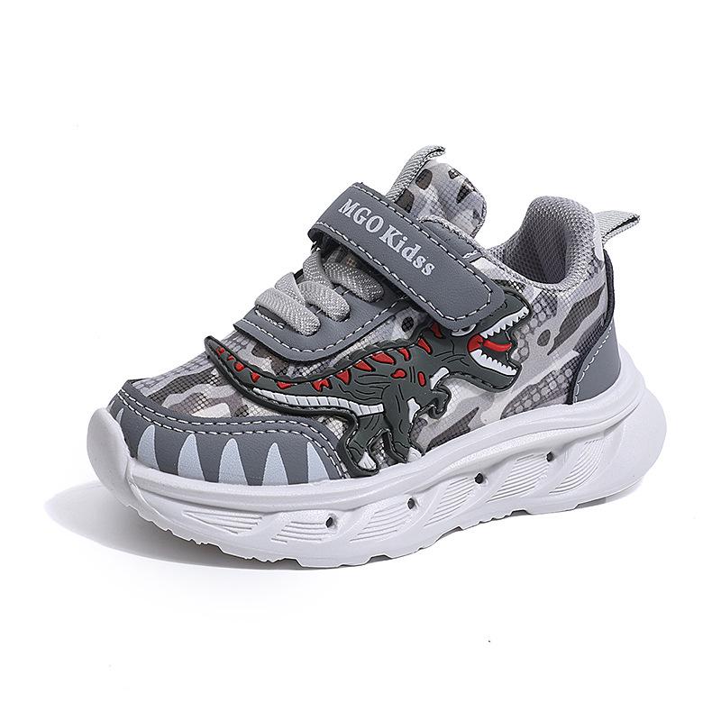 Kids' Spring 2026 Dinosaur Mesh Light-Up Sports Shoes