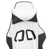 Gaming Chair with Massage Function White and Black Artificial Leather