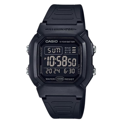 

Casio Men s Quartz Watch with Resin Strap, Black, 17 (Model: W-800H-1BVCF)
