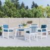 Low Backrest Cushions 4 Pcs. Melange Blue 100x50x7 Cm Fabric