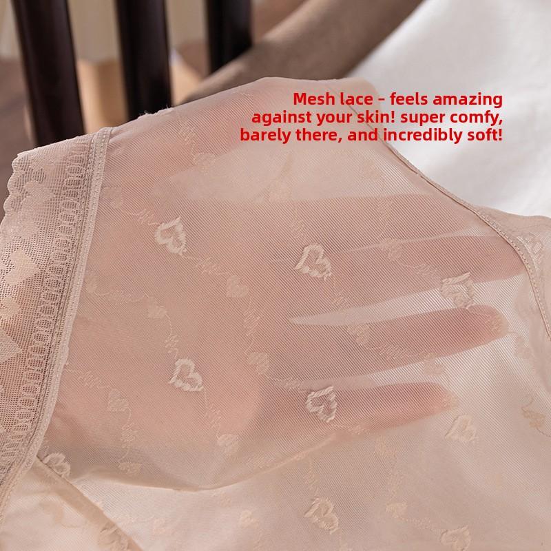 Slip Triangle Fin d'Été pour Femme en Dentelle et Soie Glacée 7A Antibactérien Sans Marque Taille Moyenne