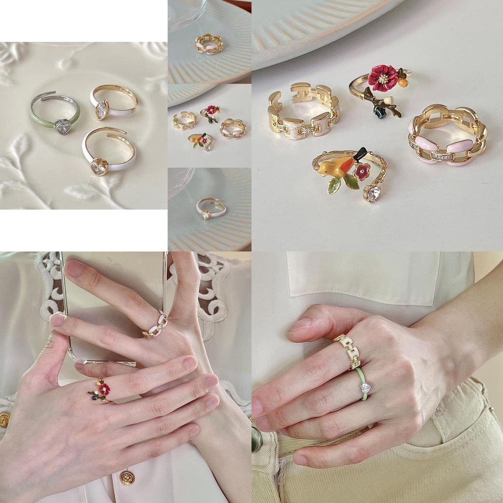 Eleganter Zirkonia-Ring in Herzform für Damen Stilvolles offenes verstellbares Design 2022