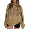 Unisex Lightweight Long Sleeve Neck Pullover Sweatshirt with Trendy Print for Men and Women