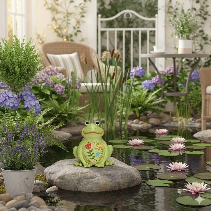 Grenouille de decoration de jardin 13 cm