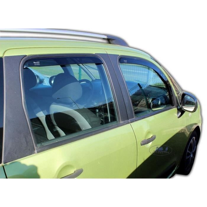 Déflecteurs D'air - J&J AUTOMOTIVE - Heko - Fumé - Pour Citroen C3 Picasso 2008-2017 - Installation Facile