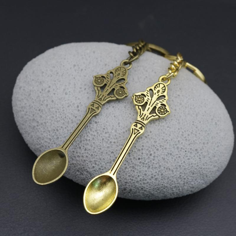 Mini Spoon Keychain Multifunctional Teaspoon Pendant Key Ring for Salt Vial Filling Backpack Hanging Decoration