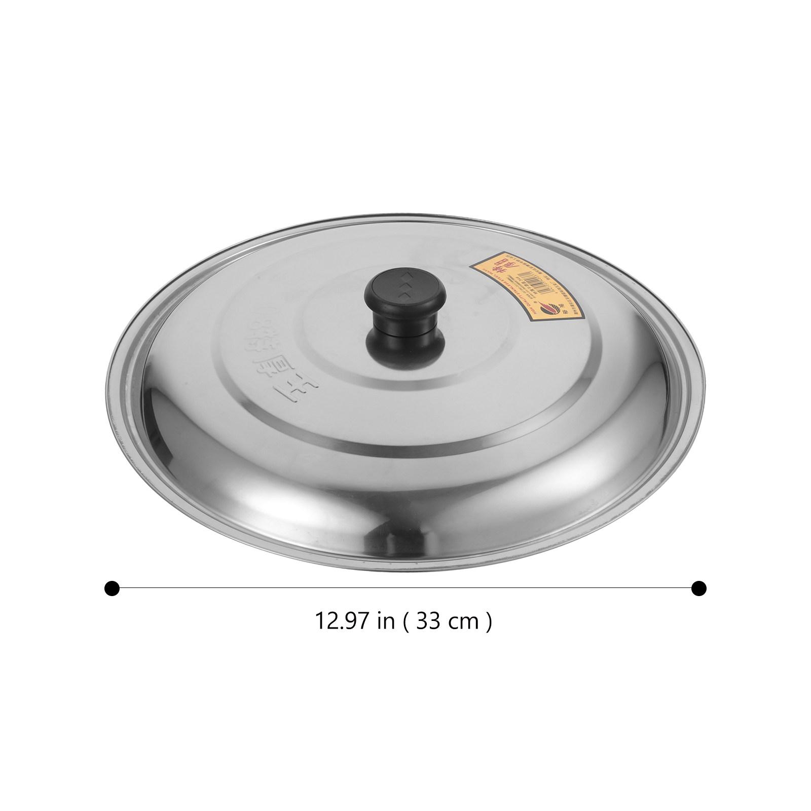 

Round Stainless Steel Pot Lid Household Pan Cover for Wok and Soup Pot Multi-Function Kitchen Supply with Comfortable Knob срібний