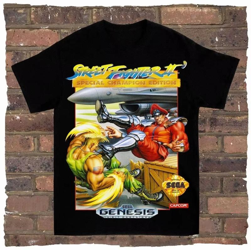Game Spring Street Fighter Rock and Rap Loose High Street Highquality Mens Tshirts Womens Tshirts Couple Styles