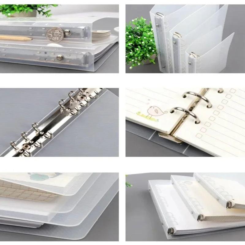 A6 A5 Six-hole B5 Nine-hole Notebook Loose Leaf Ring Binder Folder Transparent Twill Pp Binder Cover WJJ01