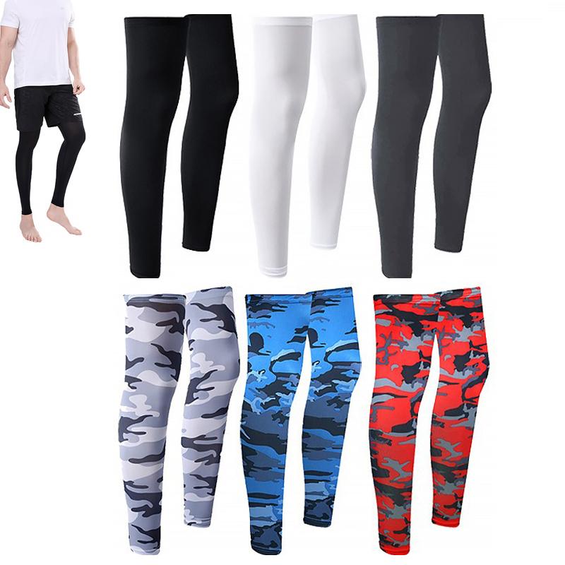 1Pcs SUmmer Anti-uv Sun Protection Cycling Leg Sleeves Silk Ice Breathable Cover Bike Racing MTB Leg Sleeve For Man Woman