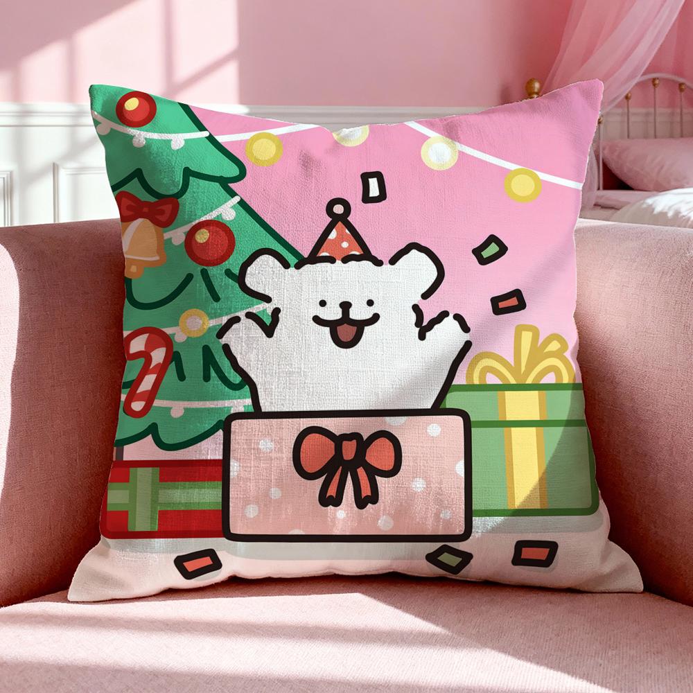 Character LLine Puppy Cushion Cover Breathable Linen Pillowcase Summer Odorless EcoFriendly Invisible Zipper Washable