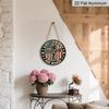 2D Flat, 1pc 7.87 Round Metal Sign | Patriotic Army Boots & Cross Iron Wall Art | Vintage Style, Wall Hanging, Suitable for Indoor & Outdoor Use in
