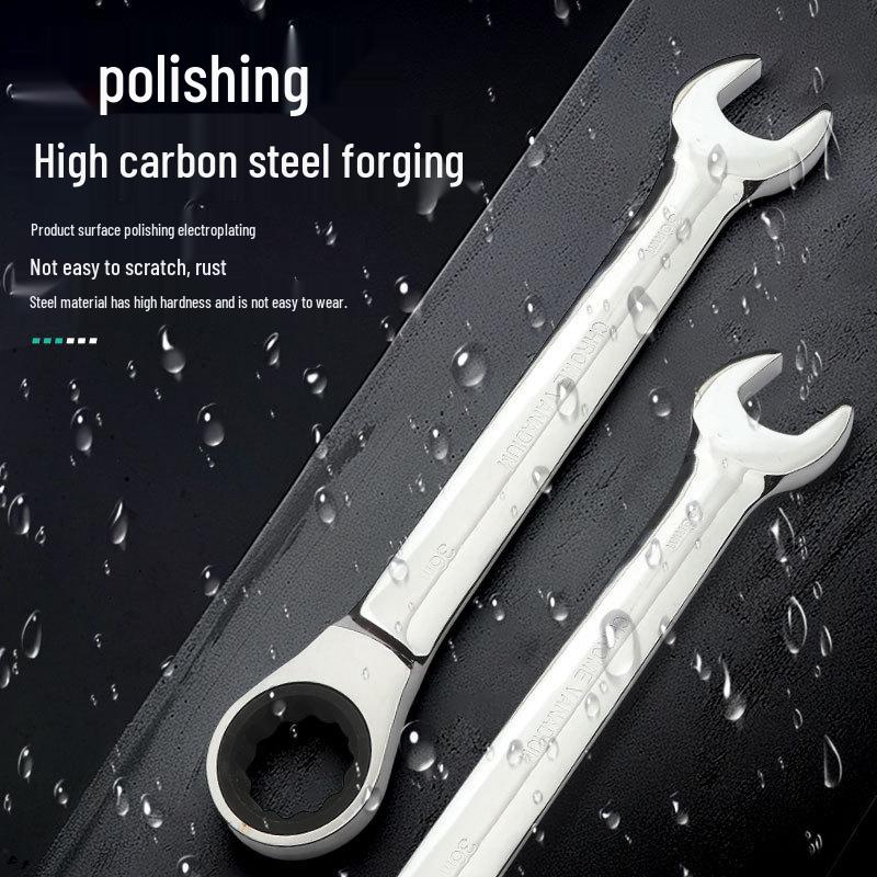 Hufeng Tools 6-36mm Quick Ratchet Mirror Wrench, 72 Teeth Dual-Purpose