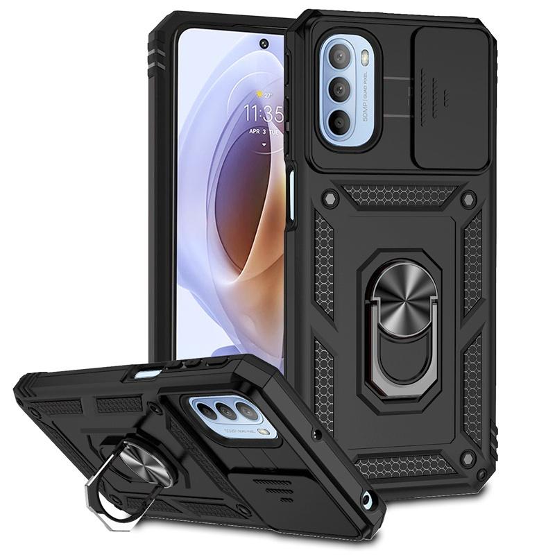 For Motorola Moto G31 G41 Case Magnetic Metal Ring Holder Armor Cases For Moto G 31 41 MotoG31 MotoG41 Slide Lens Protect Cover