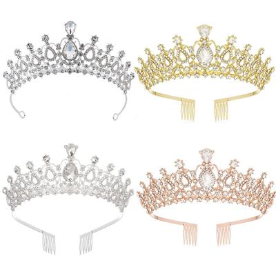 Wedding Prom Crystal Headband with Combs Bride Headbands Princess Rhinestone Crown  Women Girls
