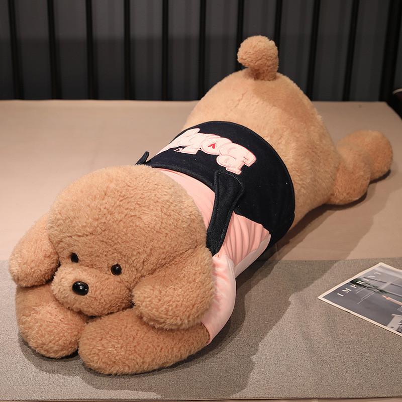 Suspenders Clothes Wear Dog Plush Toy Cartoon Stuffed Doll Decoration Kids Gift