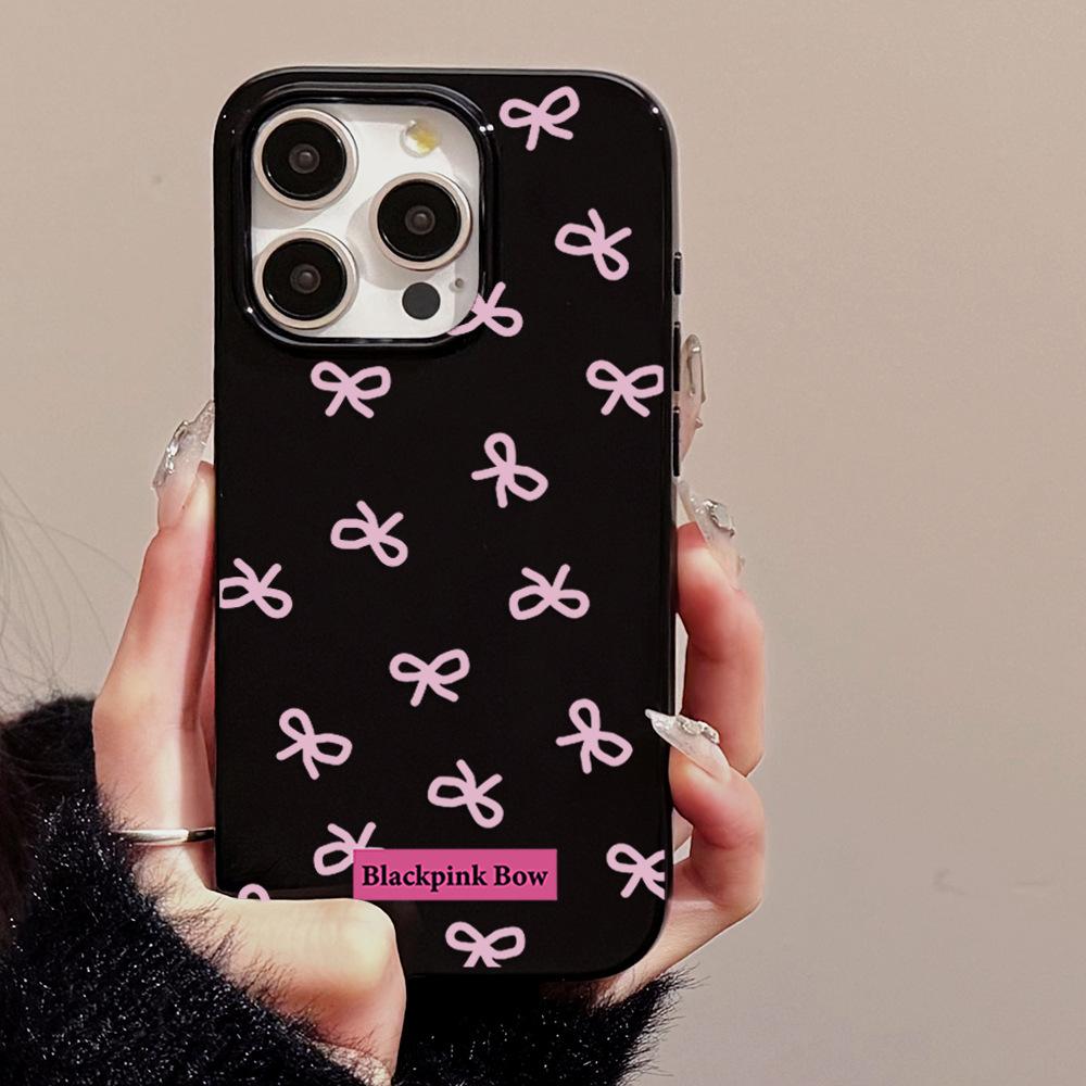 Umělecký růžový pouzdro s mašlí pro iPhone 17 iPhone 17 Pro Max