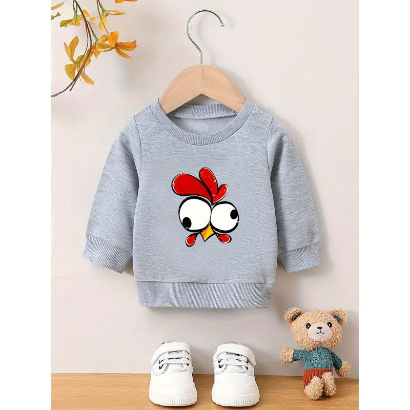 European Size Trendy And Innovative Print Pattern Soft And Skin-Friendly Sweatshirt for Baby Boys Aged 0-3 Years, Suitable for Spring And Autumn.