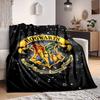 1pc Hogwarts Crest Blanket Lightweight Flannel Throw For Sofa, Bed, Travel, Camping, Livingroom, Office, Couch, Chair, And Bed