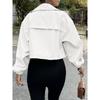 Women's Fashion Casual Solid Color Print Autumn Winter Long Sleeve POLO Neck Jackets  Coats