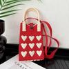 Korean Style Cute Heart Knitted Mini Crossbody & Shoulder Bag for Women