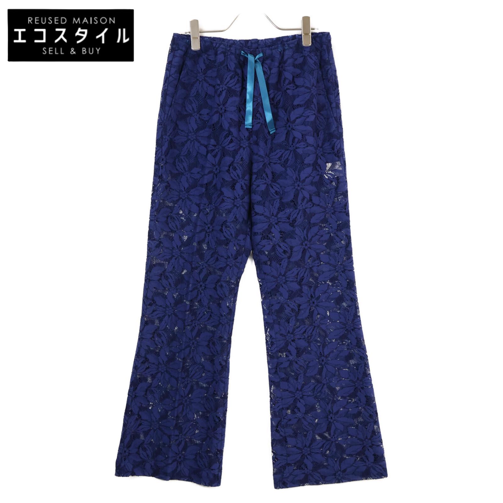 

needles MR253 Jacquard lace boot cut pants Bottoms S blueUsed