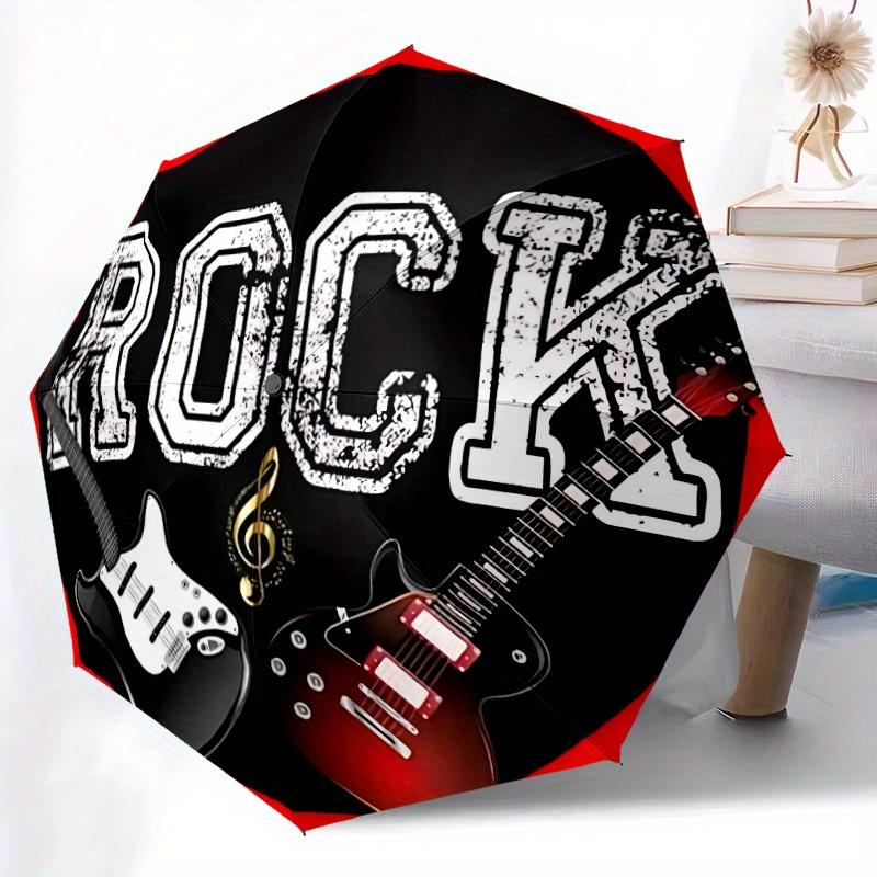 1pc Electric Guitar Automatic Opening/closing Umbrella, Compact Travel Umbrella - - Festive Accessory, Sturdy Ribs Yy250807071
