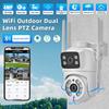 ICSEE Dual-Lens Wireless PTZ Surveillance Camera, 360° Rotation, Pan-Tilt, Full Color, Indoor/Outdoor